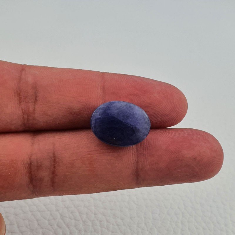 Tanzanite Naturale Forma Ovale Piatto Cabochon Liscio Fatto a Mano 17X13X9mm 18,95 Carati 1pz