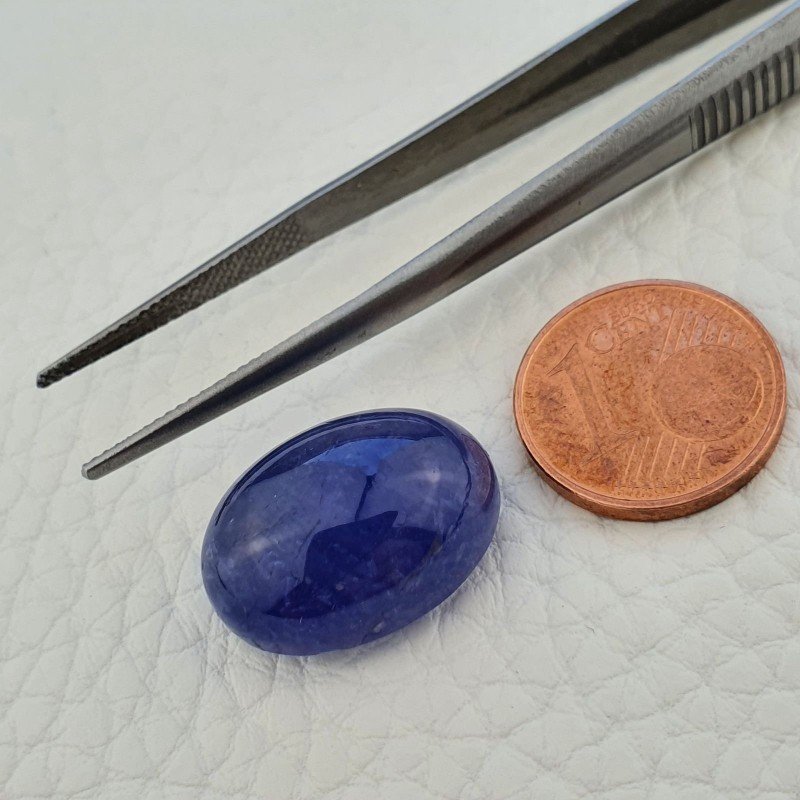 Tanzanite Naturale Forma Ovale Piatto Cabochon Liscio Fatto a Mano 18X13X9mm 20,85 Carati 1pz