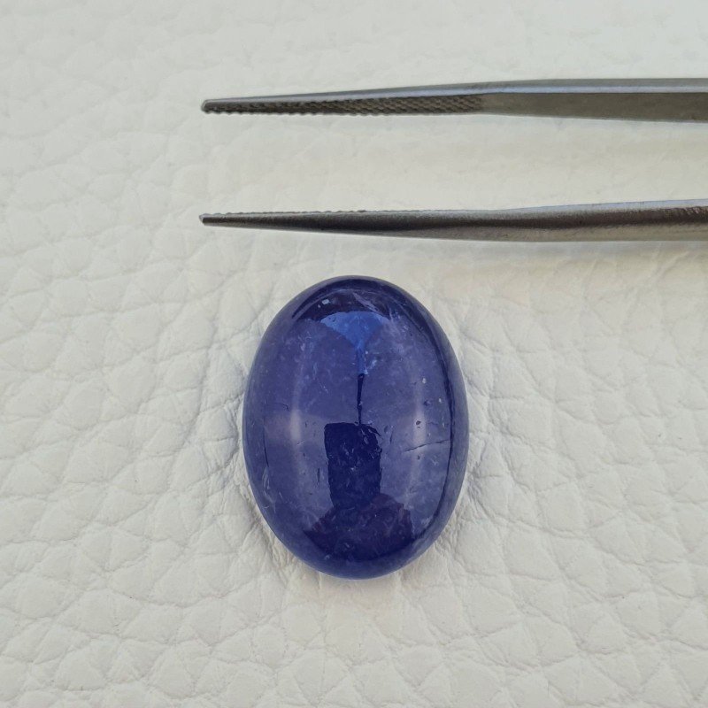 Tanzanite Naturale Forma Ovale Piatto Cabochon Liscio Fatto a Mano 20X15X7mm 22,70 Carati 1pz