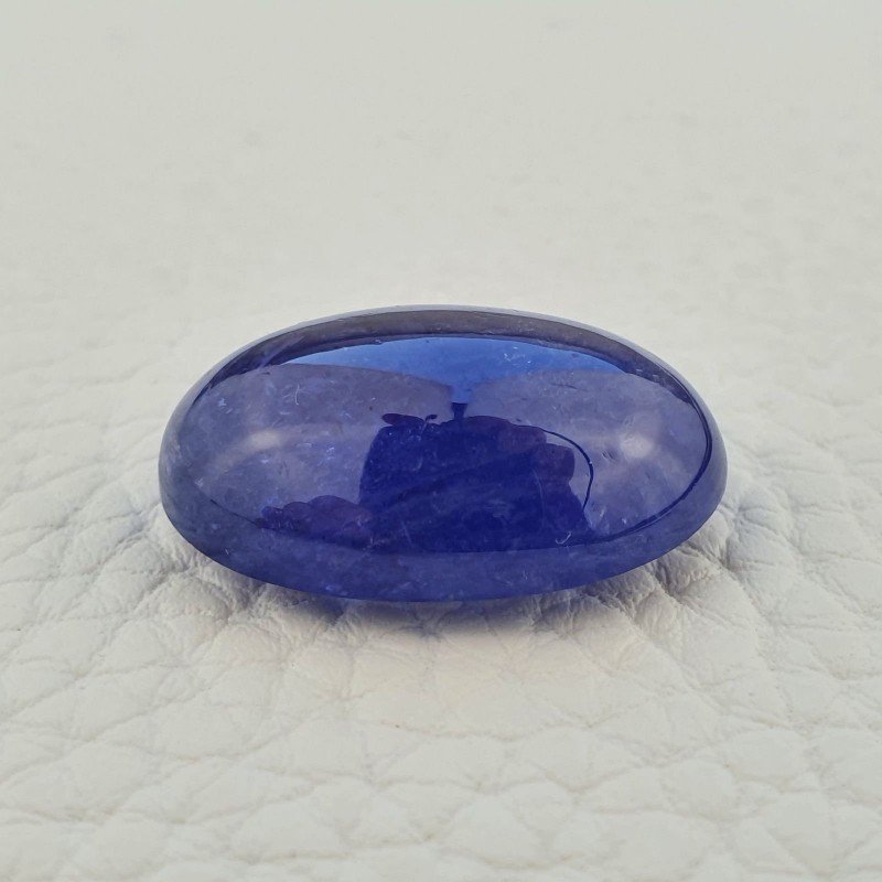 Cabochon di Tanzanite Naturale Ovale, Piatto e Liscio, 20x15x7 mm, 22,70 ct, Fatto a Mano
