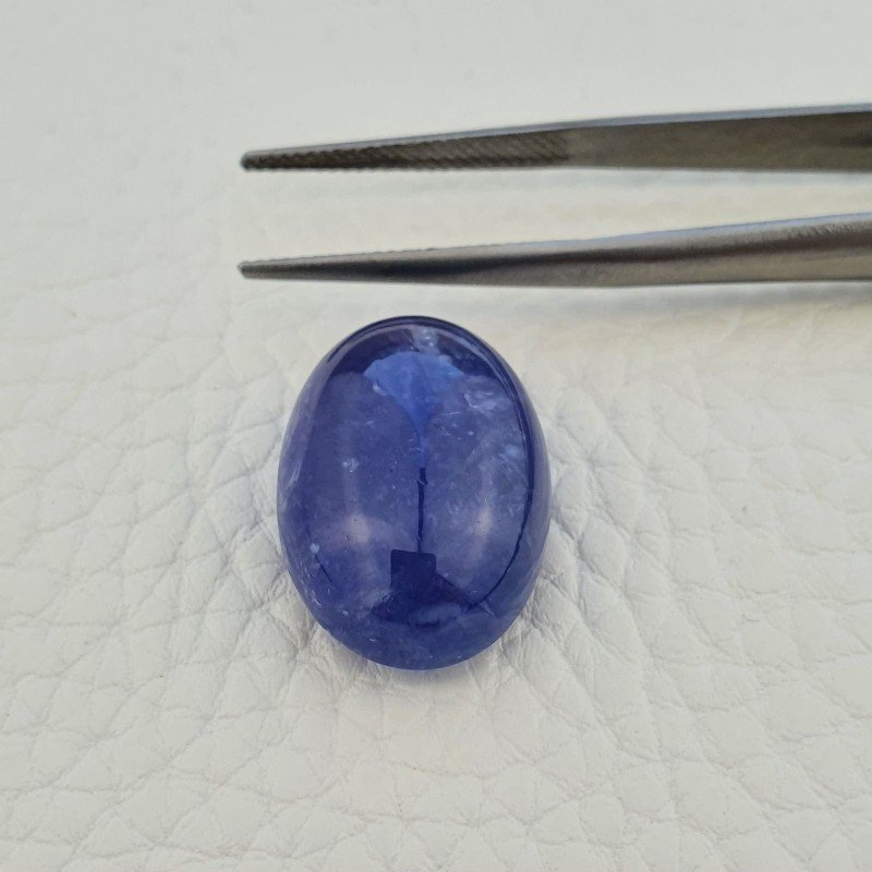 Tanzanite Naturale Forma Ovale Piatto Cabochon Liscio Fatto a Mano 20X14X9mm 26,65 Carati 1pz
