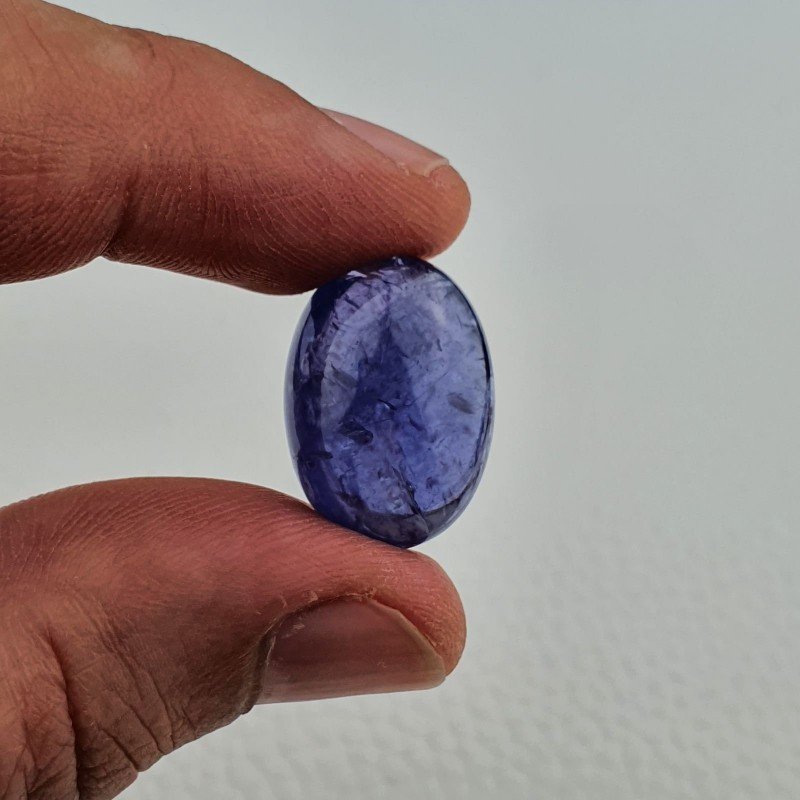 Tanzanite Naturale Forma Ovale Piatto Cabochon Liscio Fatto a Mano 20X14X9mm 26,65 Carati 1pz