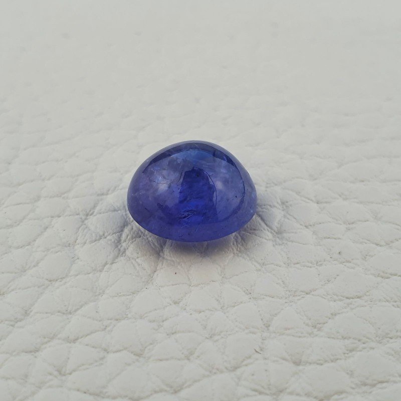 Tanzanite Naturale Forma Tondo Piatto Cabochon Liscio Fatto a Mano 10,5X10,5X06mm 6,60 Carati 1pz