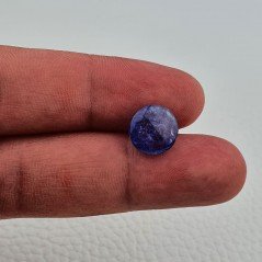 Tanzanite Naturale Forma Tondo Piatto Cabochon Liscio Fatto a Mano 10,5X10,5X06mm 6,60 Carati 1pz