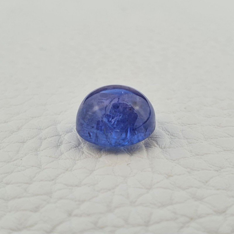 Tanzanite Naturale Forma Tondo Piatto Cabochon Liscio Fatto a Mano 11X11X07mm 7,70 Carati 1pz