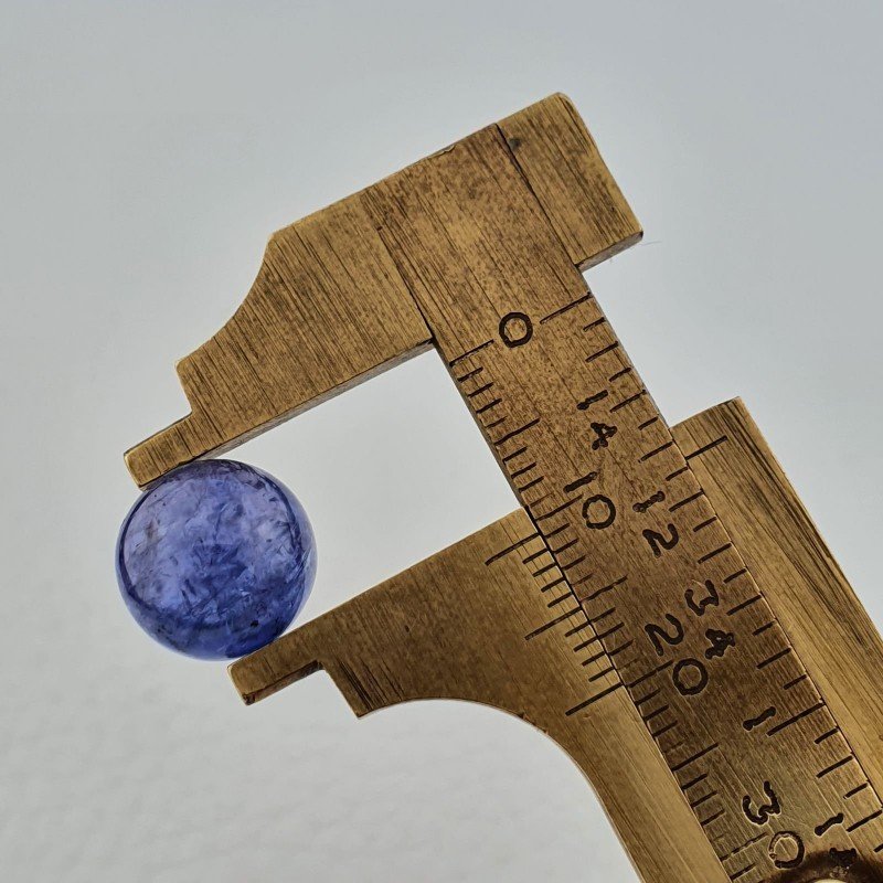 Tanzanite Naturale Forma Tondo Piatto Cabochon Liscio Fatto a Mano 11X11X07mm 7,70 Carati 1pz