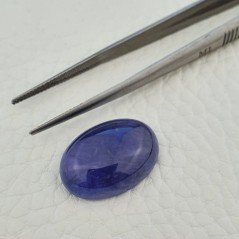 Tanzanite Naturale Forma Ovale Piatto Cabochon Liscio Fatto a Mano 19X14X6,80mm 18,70 Carati 1pz
