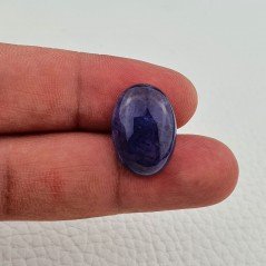 Tanzanite Naturale Forma Ovale Piatto Cabochon Liscio Fatto a Mano 19X14X6,80mm 18,70 Carati 1pz
