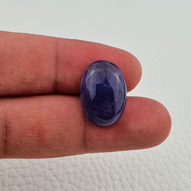 Tanzanite Naturale Forma Ovale Piatto Cabochon Liscio Fatto a Mano 19X14X6,80mm 18,70 Carati 1pz