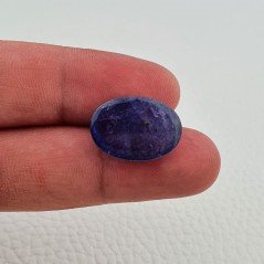 Tanzanite Naturale Forma Ovale Piatto Cabochon Liscio Fatto a Mano 19X14X6,80mm 18,70 Carati 1pz
