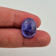 Tanzanite Naturale Forma Ovale Piatto Cabochon Liscio Fatto a Mano 18X14X8mm 20,45 Carati 1pz