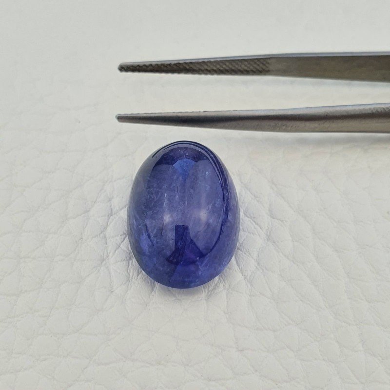 Tanzanite Naturale Forma Ovale Piatto Cabochon Liscio Fatto a Mano 29X13X10mm 22,55 Carati 1pz