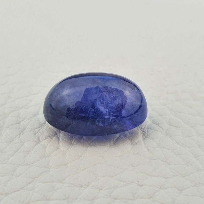 Cabochon di Tanzanite Naturale Ovale, Piatto e Liscio, 29x13x10 mm, 22,55 ct, Fatto a Mano