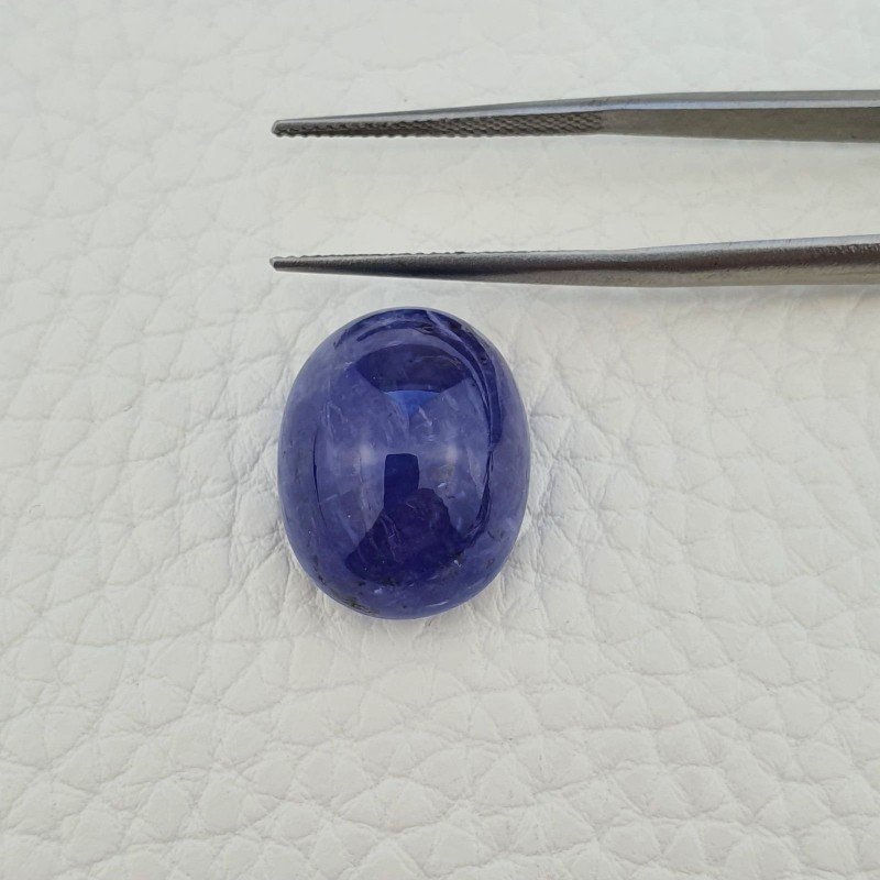 Tanzanite Naturale Forma Ovale Piatto Cabochon Liscio Fatto a Mano 18X15X10mm 24,90 Carati 1pz