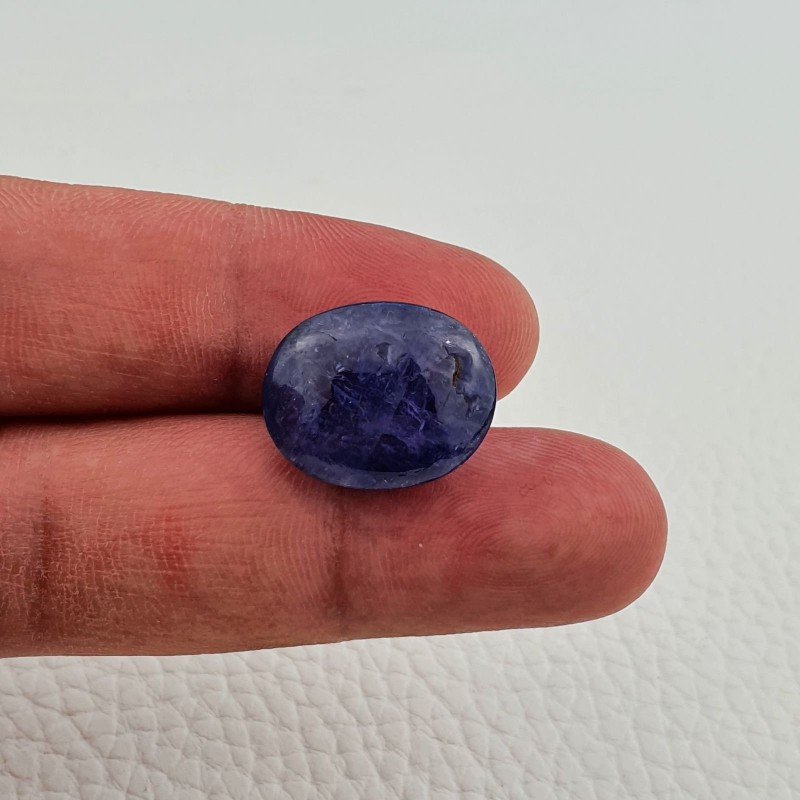 Tanzanite Naturale Forma Ovale Piatto Cabochon Liscio Fatto a Mano 18X15X10mm 24,90 Carati 1pz
