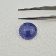 Tanzanite Naturale Forma Tondo Piatto Cabochon Liscio Fatto a Mano 14X14X07mm 13,35 Carati 1pz