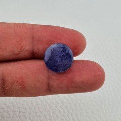 Tanzanite Naturale Forma Tondo Piatto Cabochon Liscio Fatto a Mano 14X14X07mm 13,35 Carati 1pz