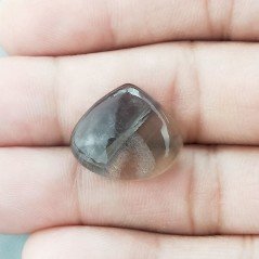 Fluorite Naturale Forma Cuore Piatto Cabochon Liscio Fatto a Mano 19X17X6mm 3,90gm 1pz