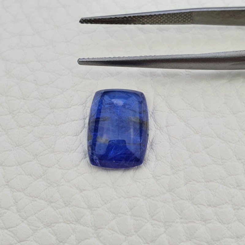 Tanzanite Naturale Forma Cuscino Piatto Cabochon Liscio Fatto a Mano 14X10X5mm 7,10 Carati 1pz