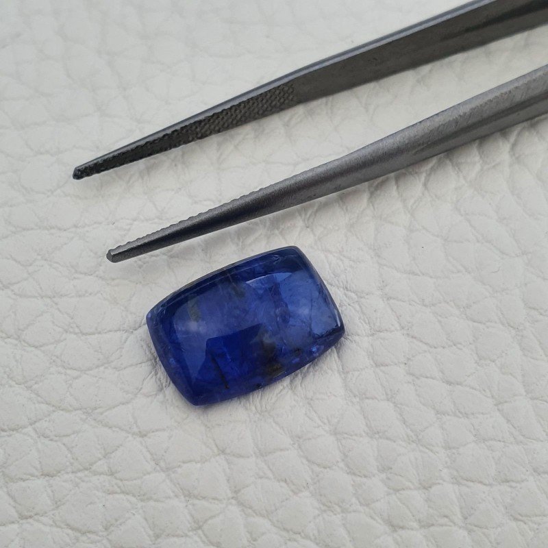Tanzanite Naturale Forma Cuscino Piatto Cabochon Liscio Fatto a Mano 14X10X5mm 7,10 Carati 1pz