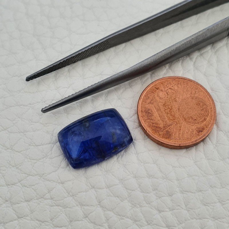 Tanzanite Naturale Forma Cuscino Piatto Cabochon Liscio Fatto a Mano 14X10X5mm 7,10 Carati 1pz