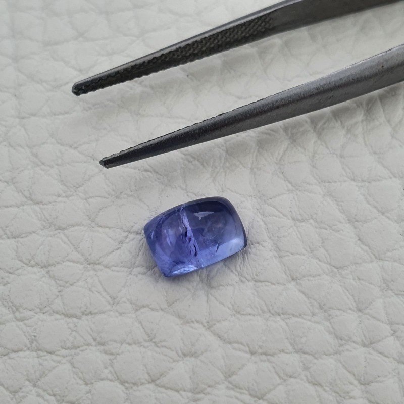 Tanzanite Naturale Forma Cuscino Piatto Cabochon Liscio Fatto a Mano 8X5X4mm 2,15 Carati 1pz