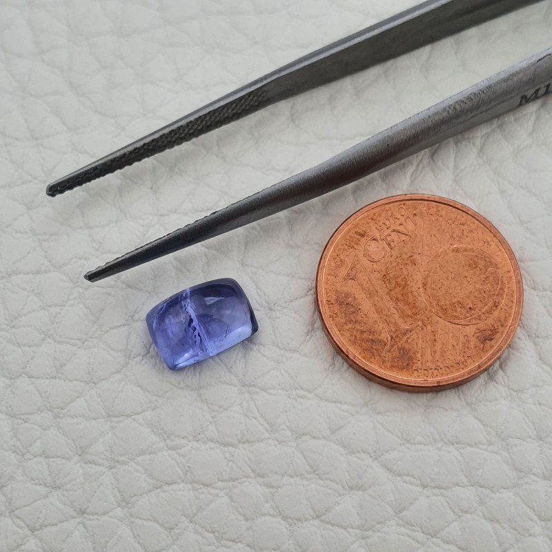 Tanzanite Naturale Forma Cuscino Piatto Cabochon Liscio Fatto a Mano 8X5X4mm 2,15 Carati 1pz