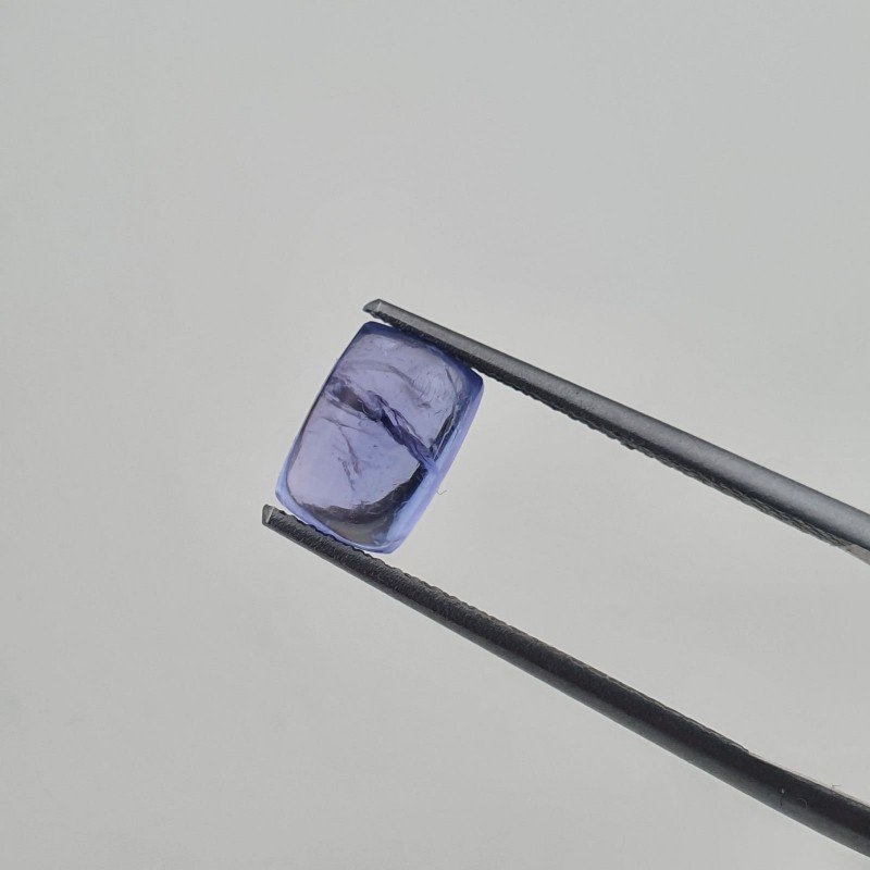 Tanzanite Naturale Forma Cuscino Piatto Cabochon Liscio Fatto a Mano 8X5X4mm 2,15 Carati 1pz