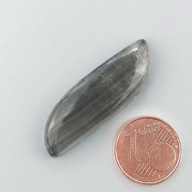 Fluorite Naturale Forma Fantasia Piatto Cabochon Liscio Fatto a Mano 35X11mm 4,79gm 1pz