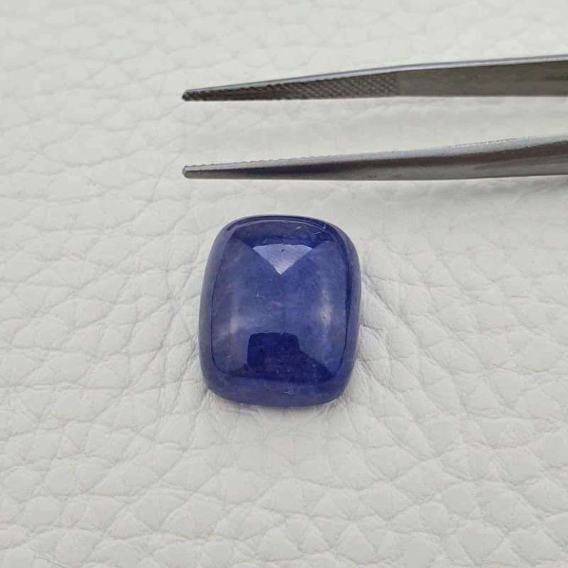 Tanzanite Naturale Forma Cuscino Piatto Cabochon Liscio Fatto a Mano 17X13X08mm 20,50 Carati 1pz