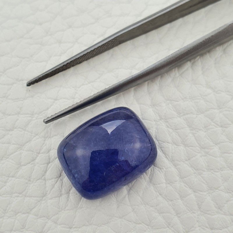 Tanzanite Naturale Forma Cuscino Piatto Cabochon Liscio Fatto a Mano 17X13X08mm 20,50 Carati 1pz