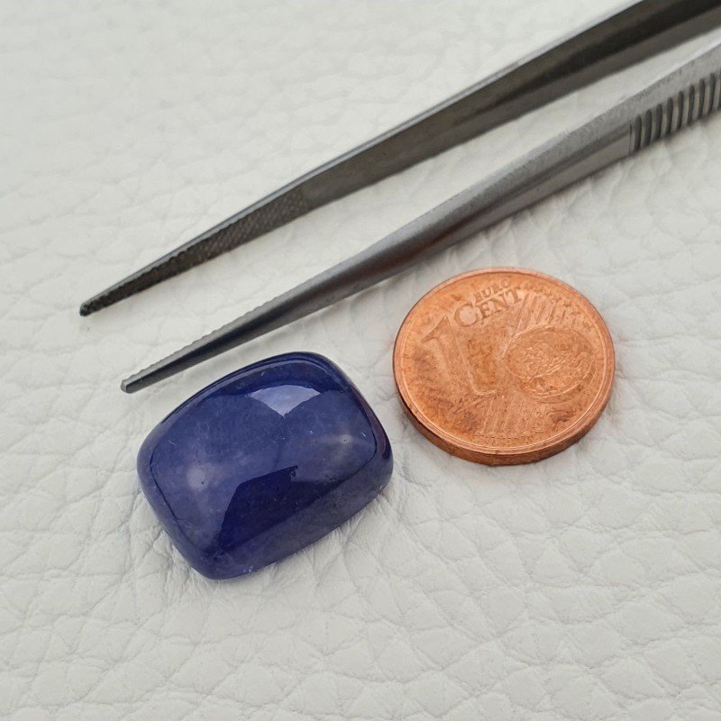 Tanzanite Naturale Forma Cuscino Piatto Cabochon Liscio Fatto a Mano 17X13X08mm 20,50 Carati 1pz