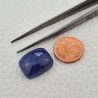 Tanzanite Naturale Forma Cuscino Piatto Cabochon Liscio Fatto a Mano 17X13X08mm 20,50 Carati 1pz