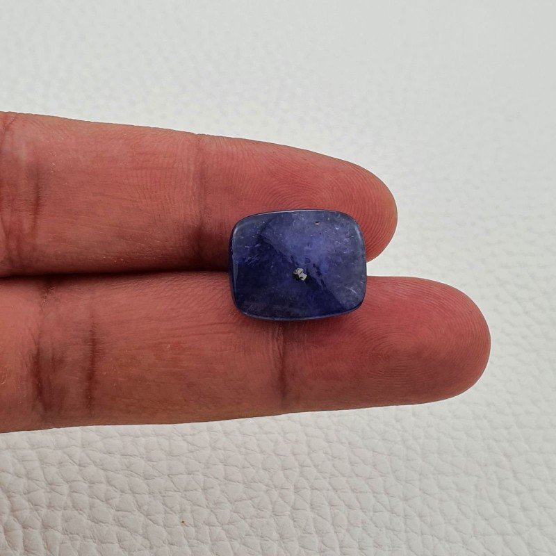 Tanzanite Naturale Forma Cuscino Piatto Cabochon Liscio Fatto a Mano 17X13X08mm 20,50 Carati 1pz