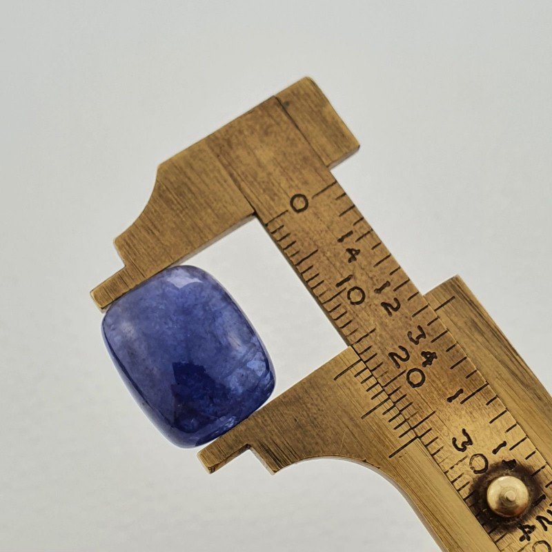Tanzanite Naturale Forma Cuscino Piatto Cabochon Liscio Fatto a Mano 17X13X08mm 20,50 Carati 1pz