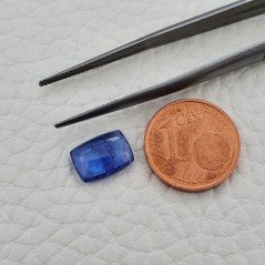 Tanzanite Naturale Forma Cuscino Piatto Cabochon Liscio Fatto a Mano 10X7X3mm 2,50Carati 1pz