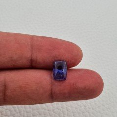 Tanzanite Naturale Forma Cuscino Piatto Cabochon Liscio Fatto a Mano 10X7X3mm 2,50Carati 1pz