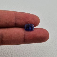 Tanzanite Naturale Forma Cuscino Piatto Cabochon Liscio Fatto a Mano 10X7X3mm 2,50Carati 1pz