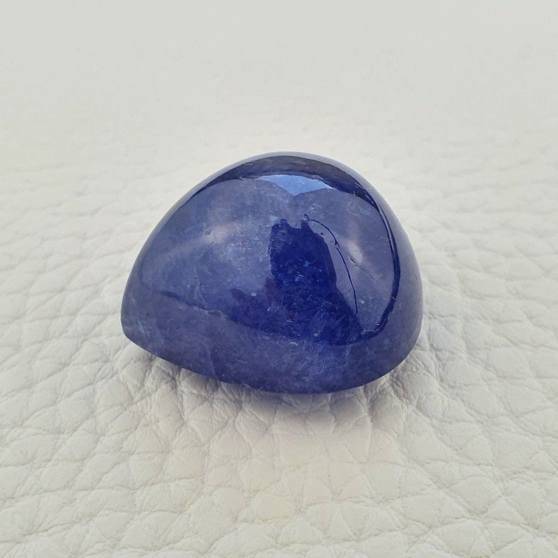 Cabochon di Tanzanite Naturale Cuore, Piatto e Liscio, 23x23x15 mm, 63,40 ct, Fatto a Mano