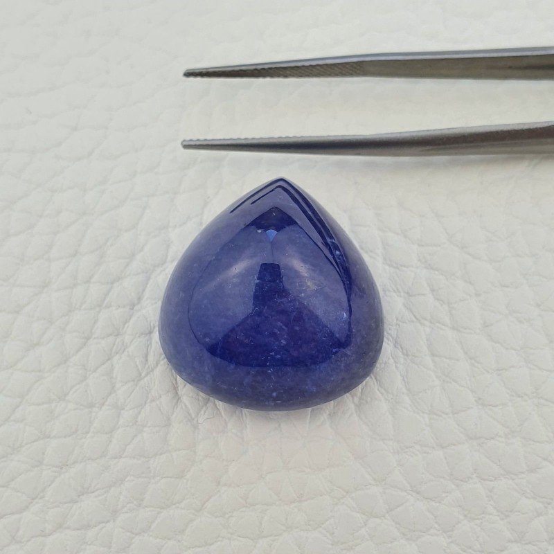 Tanzanite Naturale Forma Cuore Piatto Cabochon Liscio Fatto a Mano 23X24X18mm 74,70 Carati 1pz