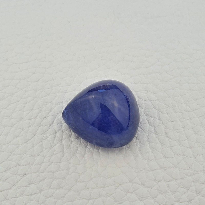 Cabochon di Tanzanite Naturale Cuore, Piatto e Liscio, 23x24x18 mm, 74,70 ct, Fatto a Mano