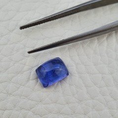 Tanzanite Naturale Forma Cuscino Piatto Cabochon Liscio Fatto a Mano 8X6X4mm 3,05 Carati 1pz