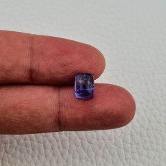 Tanzanite Naturale Forma Cuscino Piatto Cabochon Liscio Fatto a Mano 8X6X4mm 3,05 Carati 1pz