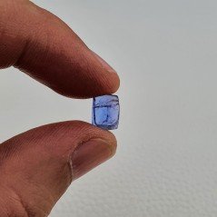 Tanzanite Naturale Forma Cuscino Piatto Cabochon Liscio Fatto a Mano 8X6X4mm 3,05 Carati 1pz