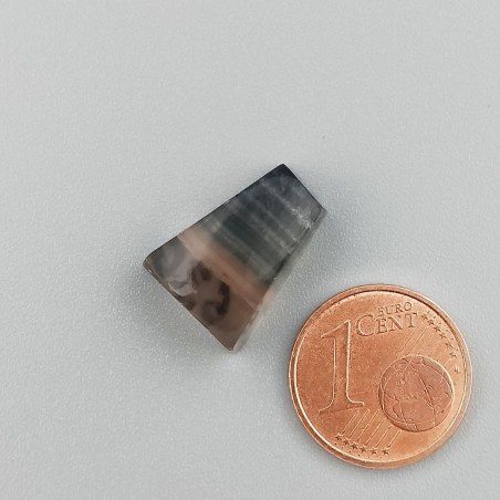 Fluorite Naturale Forma Fantasia Piatto Cabochon Liscio Fatto a Mano 15X11X6mm 2,55gm 1pz