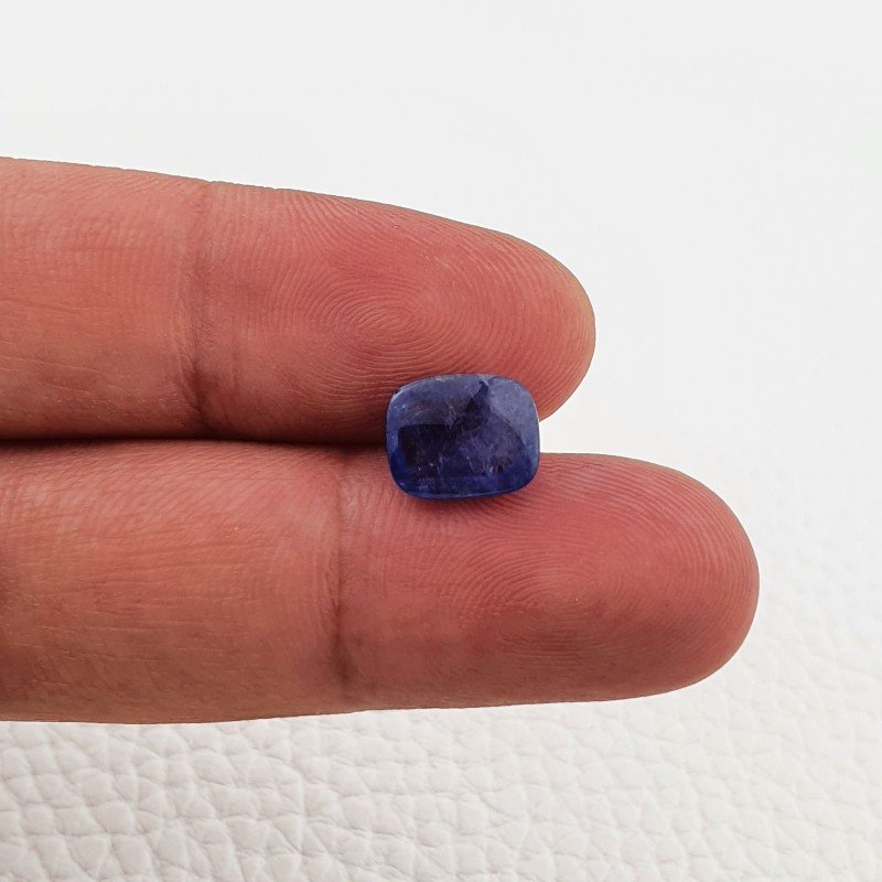 Tanzanite Naturale Forma Cuscino Piatto Cabochon Liscio Fatto a Mano 10X8X4mm 4,10 Carati 1pz
