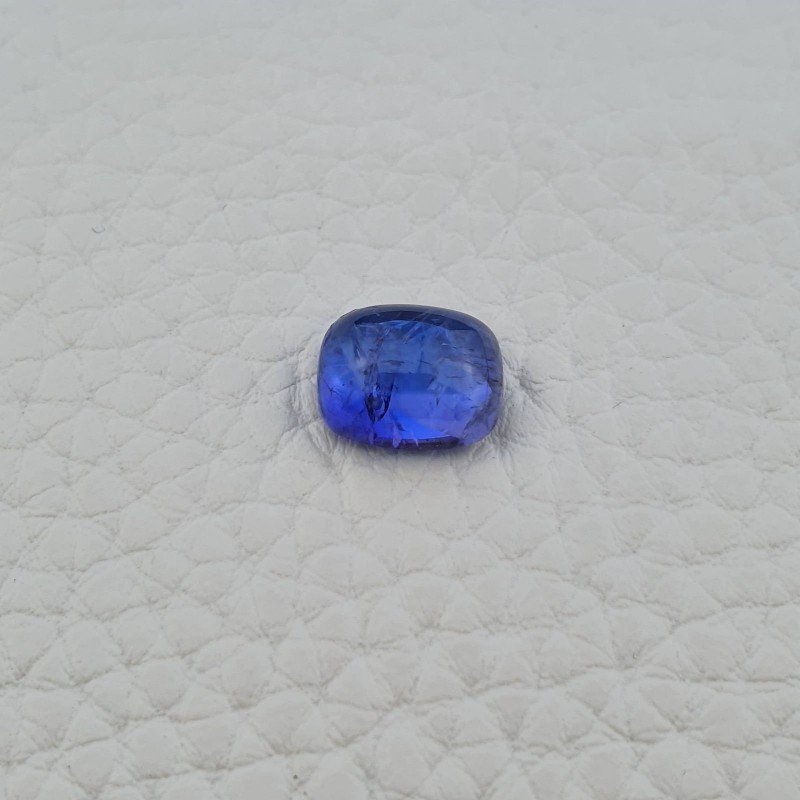 Tanzanite Naturale Forma Cuscino Piatto Cabochon Liscio Fatto a Mano 10X8X5mm 4,40 Carati 1pz