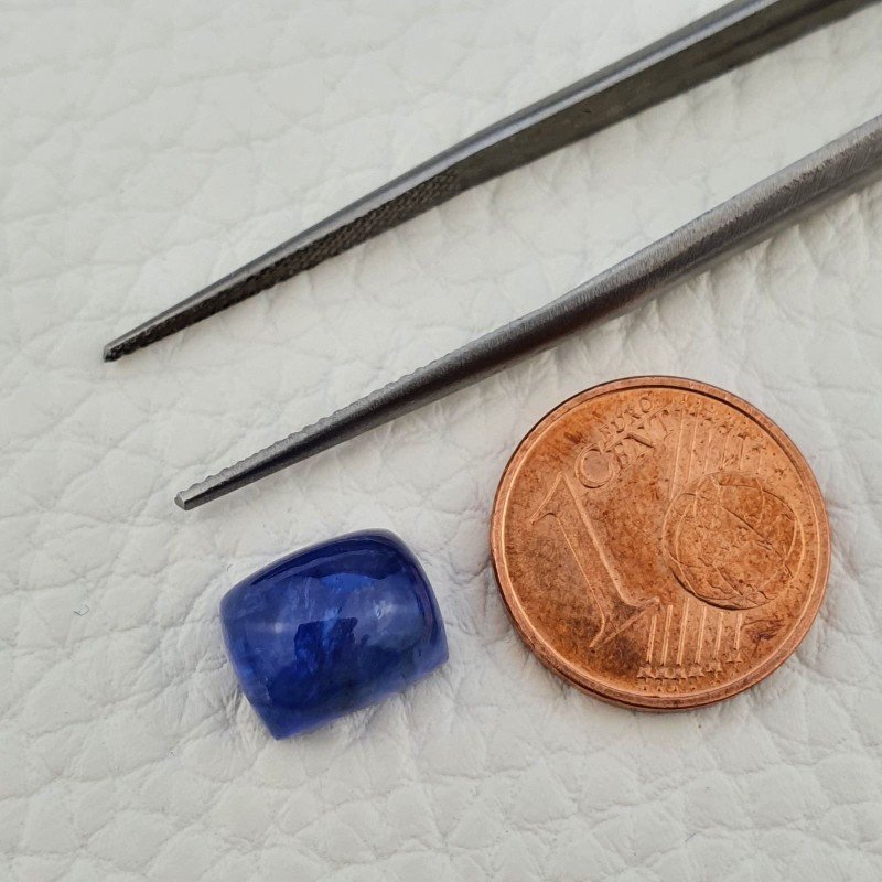 Tanzanite Naturale Forma Cuscino Piatto Cabochon Liscio Fatto a Mano 10X8X6mm 5,65 Carati 1pz
