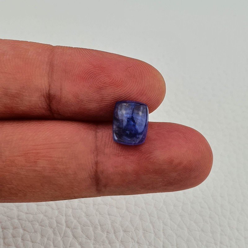 Tanzanite Naturale Forma Cuscino Piatto Cabochon Liscio Fatto a Mano 10X8X6mm 5,65 Carati 1pz