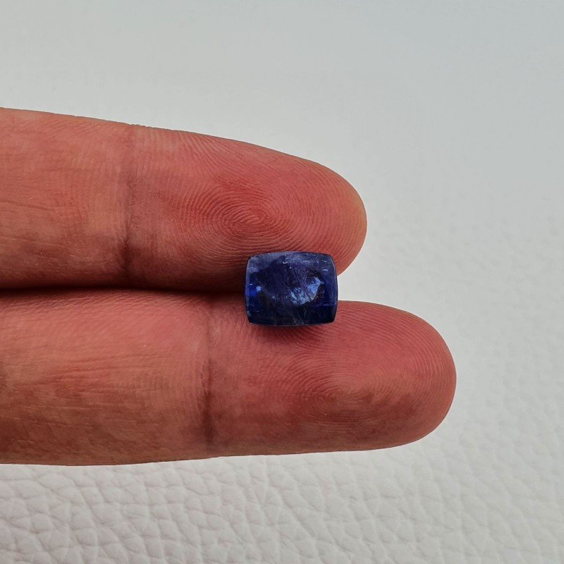 Tanzanite Naturale Forma Cuscino Piatto Cabochon Liscio Fatto a Mano 10X8X6mm 5,65 Carati 1pz